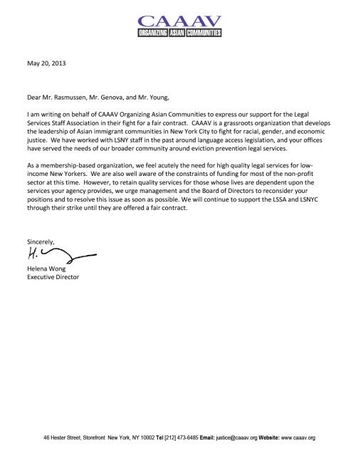 CAAAV Support Letter | Legal Services Staff Association UAW/NOLSW Local ...